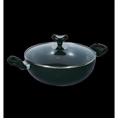 Topper Nonstick Deep Karai With Glass Lid (26Cm) - Electric Chula